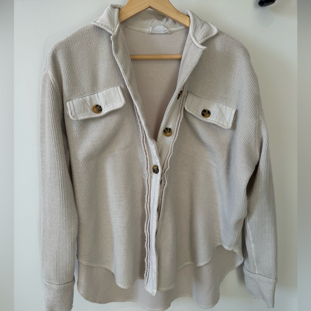 Cream button up